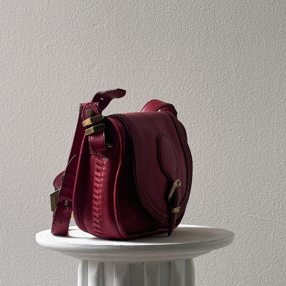 Dr. Yany Chic Burgundy Leather Crossbody Bag - Picture 3 of 9
